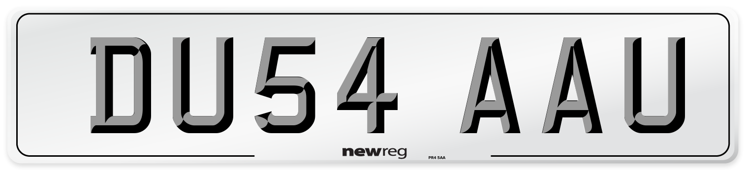 DU54 AAU Number Plate from New Reg